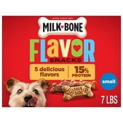 Milk Bone Flavor Snacks Small Dog Biscuits, Flavored Crunchy Dog Treats, 7 Lb. Box