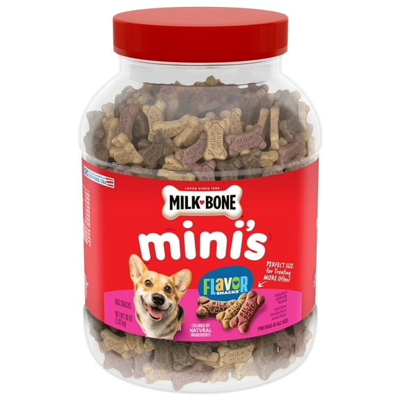 Milk Bone Flavor Snacks Mini Dog Biscuits, Flavored Crunchy Dog Treats, 36 oz