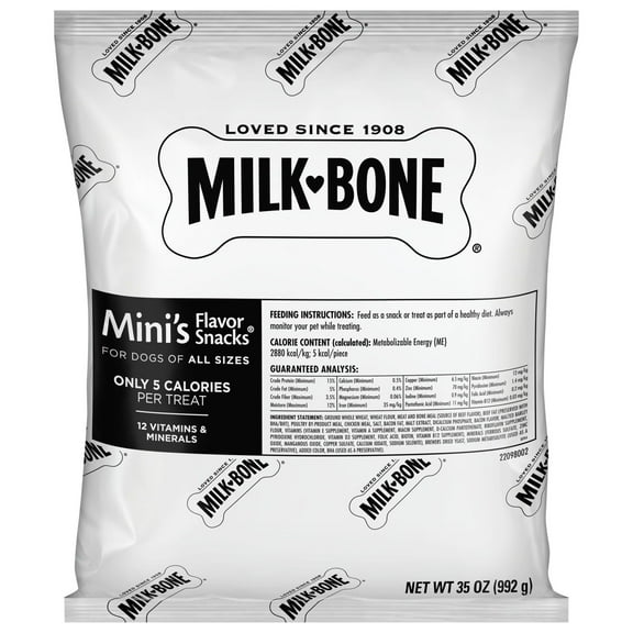 Milk Bone Flavor Snacks Mini's Dog Treats, 2 Refill Packs, 35 oz Each (70 oz Total)