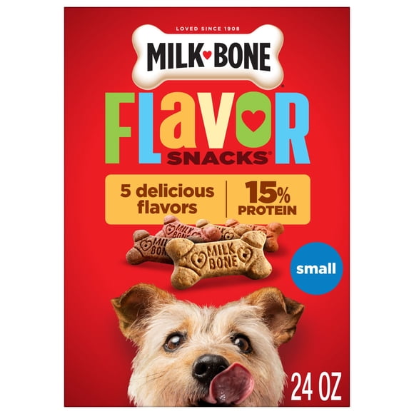 Milk Bone Flavor Snacks Small Dog Biscuits, Flavored Crunchy Dog Treats, 24 oz Box
