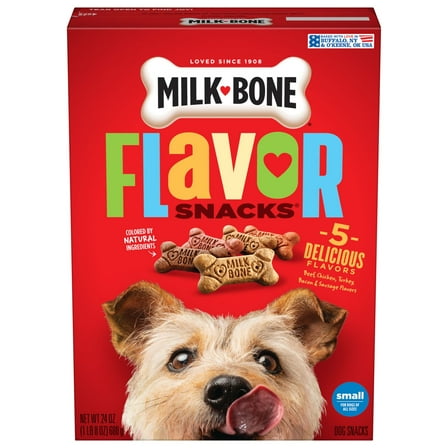 Milk Bone Flavor Snacks Small Dog Biscuits, Flavored Crunchy Dog Treats, 24 oz