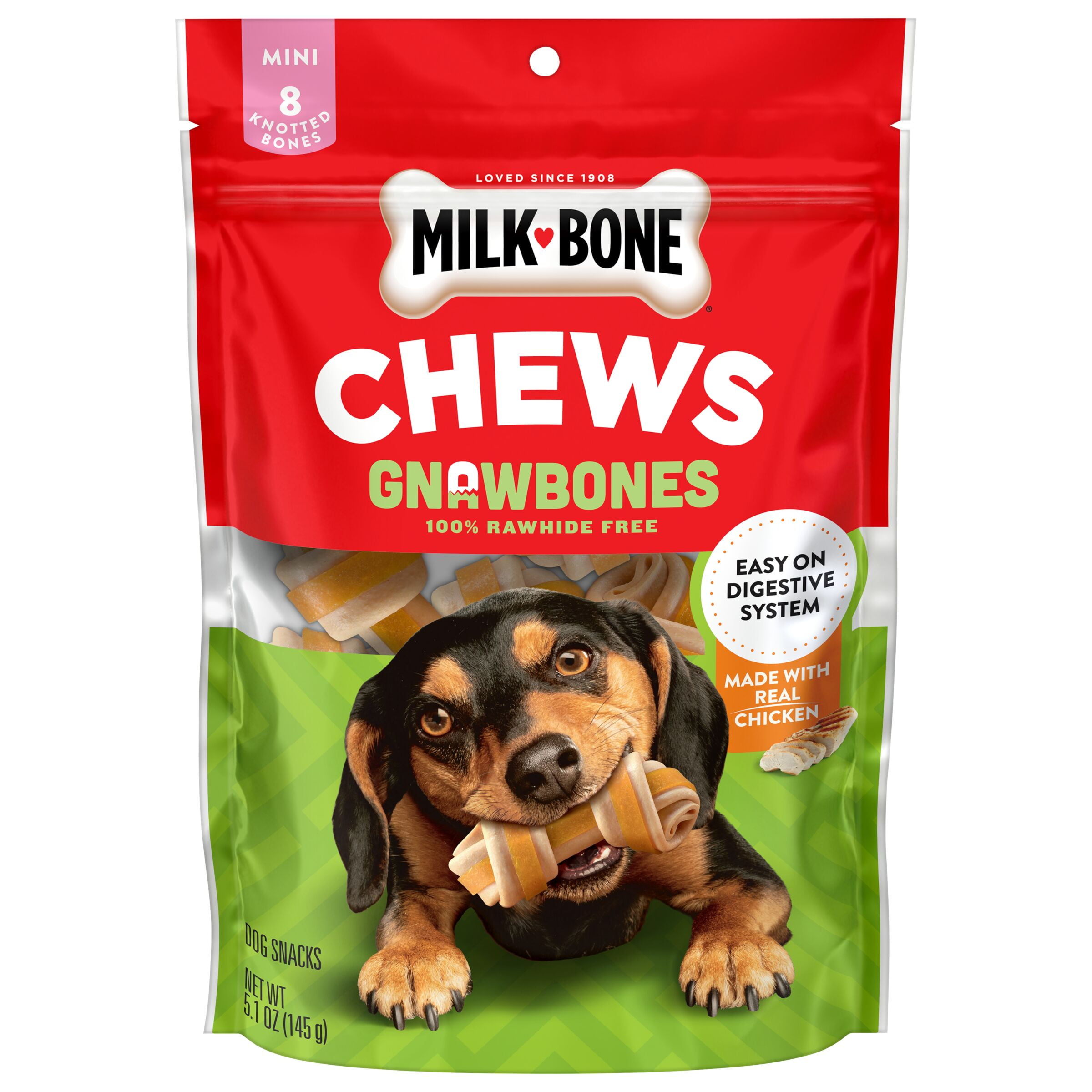 MilkBone GnawBones Rawhide Free Dog Chews With Real Chicken, Long