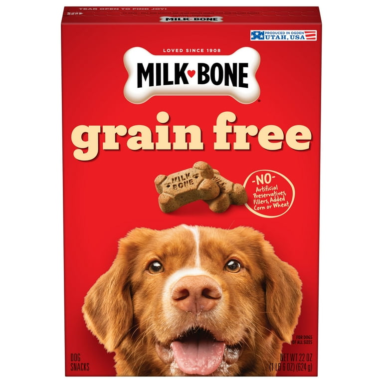 Milk Bone Grain Free Dog Biscuits Wholesome Crunchy Treats 22 Ounce Box Walmart