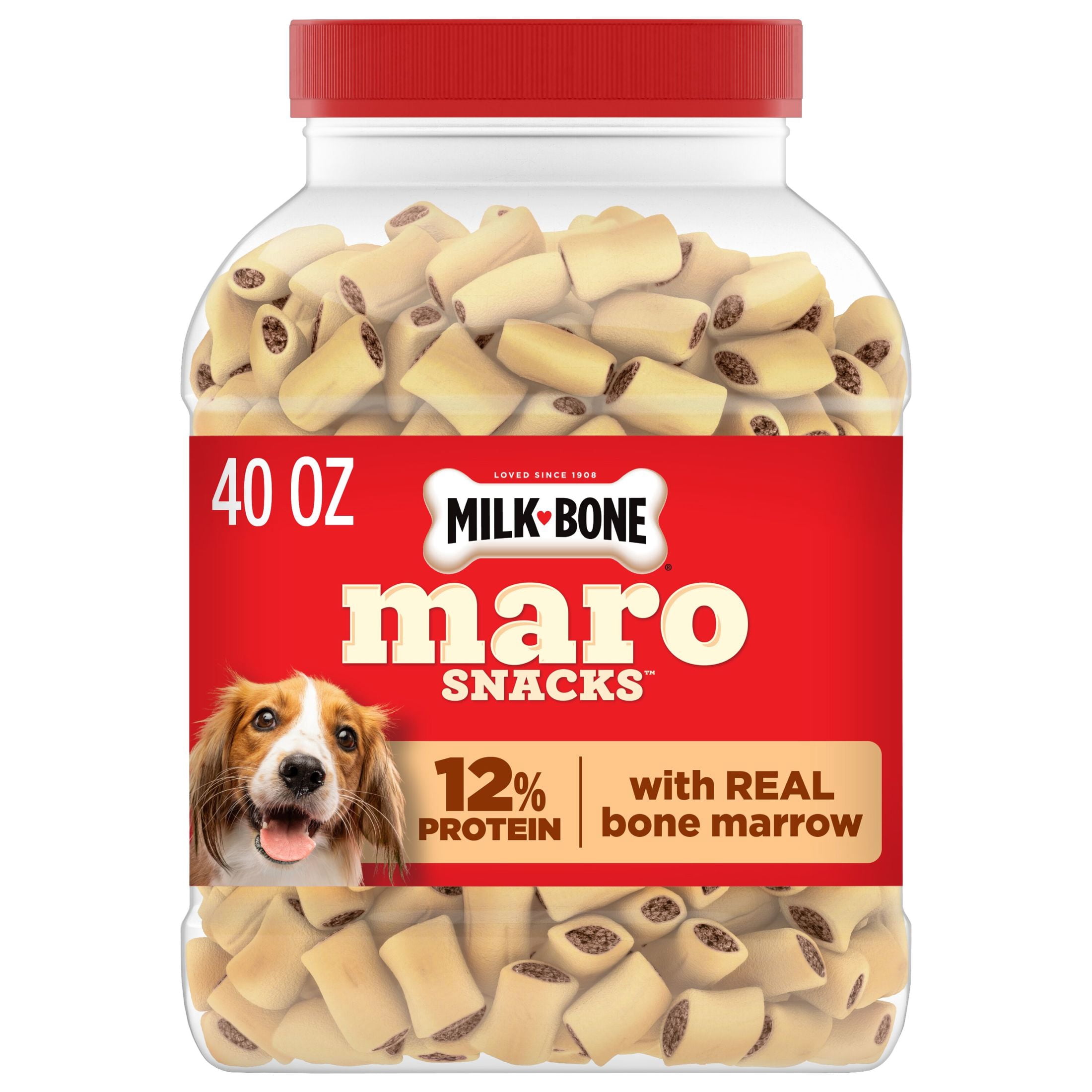 Milk Bone MaroSnacks Peanut Butter Flavor Dog Treats With Bone Marrow, 40 oz