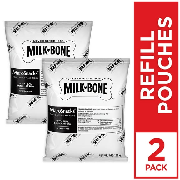 Milk Bone MaroSnacks Dog Treats, 2 Refill Packs, 38 oz Each (76 oz Total)