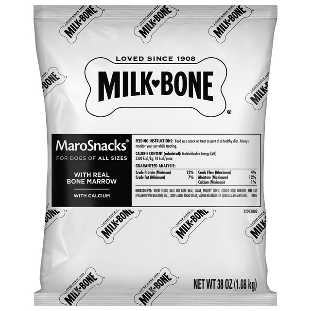 MilkBone MaroSnacks Real Bone Marrow Dog Treats with Calcium, Refill