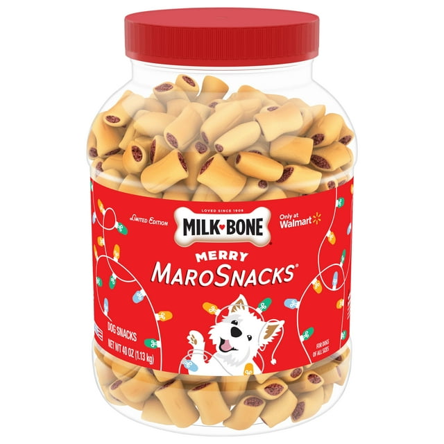 MilkBone Merry MaroSnacks Holiday Dog Treats with Bone Marrow, 40 oz
