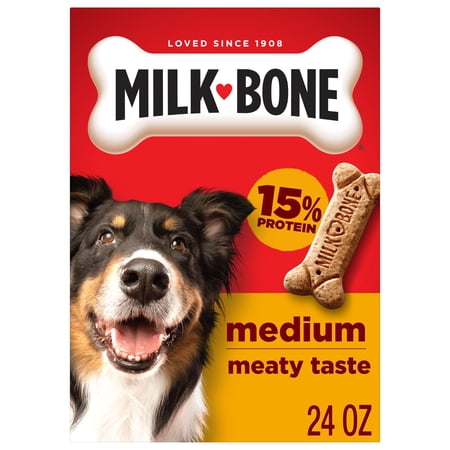 Milk Bone Crunchy Medium Dog Treats, 24 oz Box, Original Beef Flavor