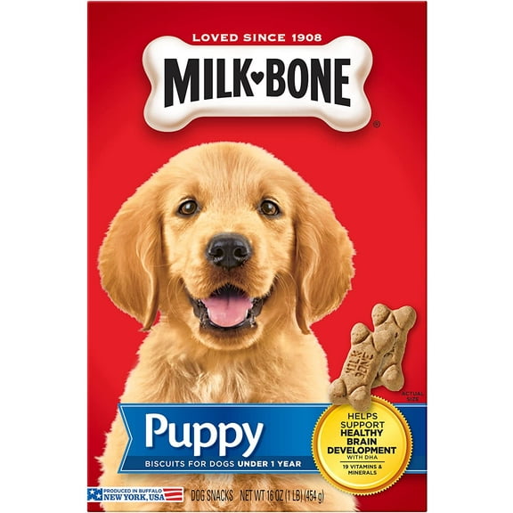 (6 pack) Milk Bone Puppy Original Biscuits, Dog Treats for Puppies, 16 oz Box
