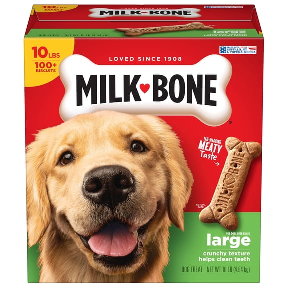 Milk-Bone Original Dog Treats for Large Dogs, 10 Pound, Crunchy Biscuit Helps Clean Teeth C21