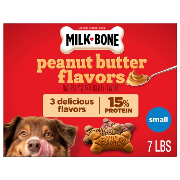 Milk Bone Peanut Butter Flavor Dog Biscuits, Naturally & Artificially Flavored, 7 Lb. Box