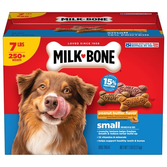 Milk Bone Peanut Butter Flavor Dog Biscuits, Naturally & Artificially Flavored, 7 Lb. Box