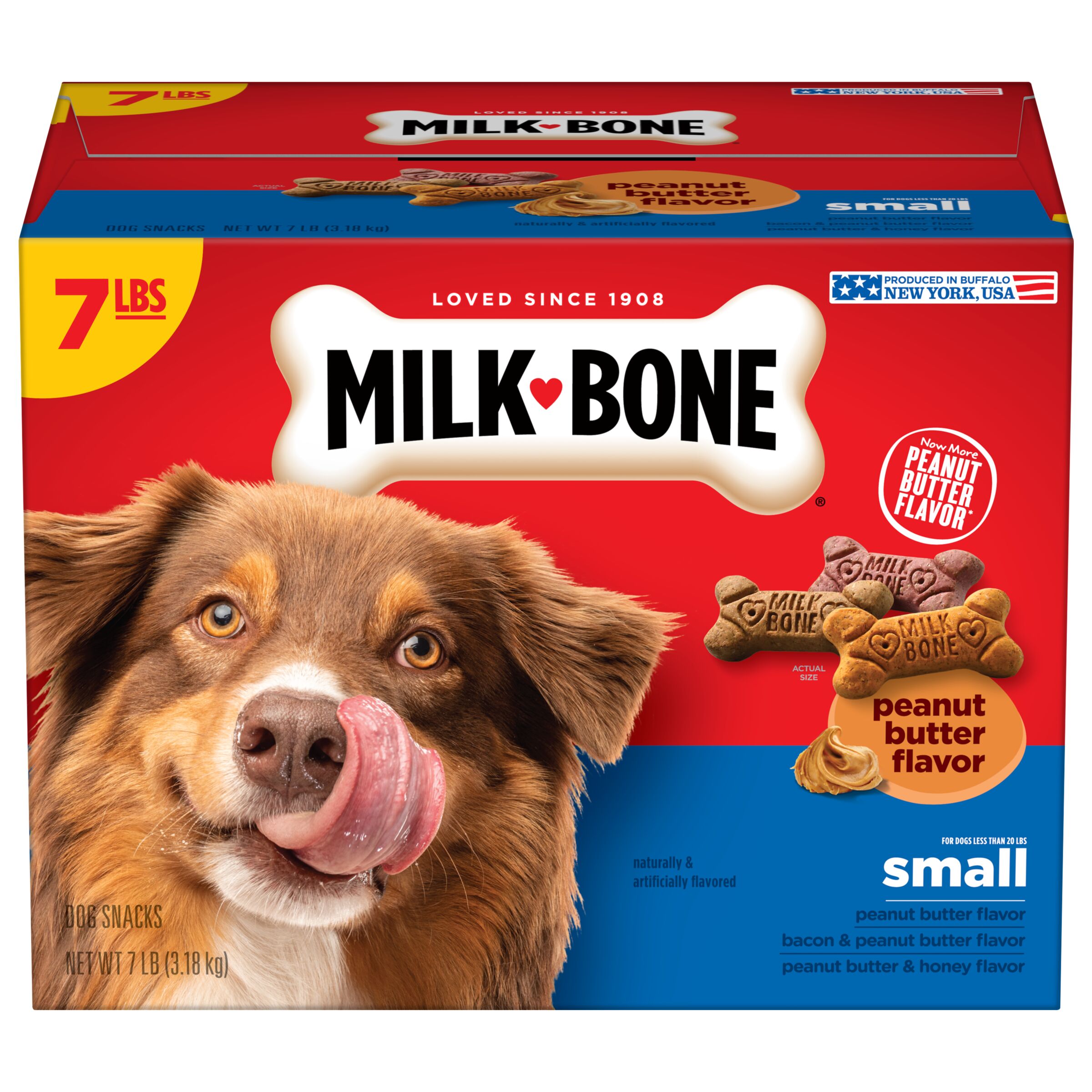 Milk-Bone Peanut Butter Flavor Naturally & Artificially Flavored Dog Biscuits, Crunchy Dog Treats, 7 Pounds - image 1 of 10