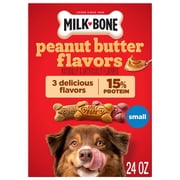 Milk Bone Peanut Butter Flavor Dog Biscuits, Naturally & Artificially Flavored, 24 oz Box
