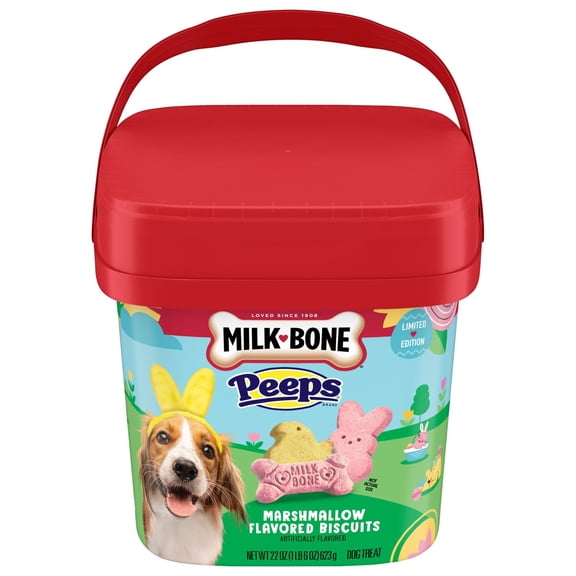 Milk-Bone Peeps Marshmallow Flavor Small Biscuit Dog Treats, 22 oz