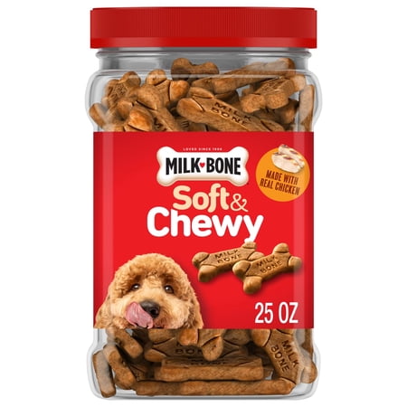 Milk Bone Soft & Chewy Dog Treats, Made with Real Chicken, 25 oz Canister