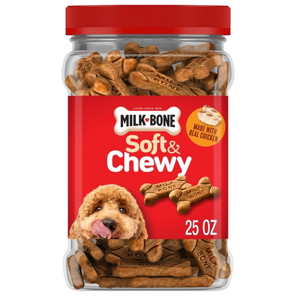 Milk Bone Soft & Chewy Dog Treats, Made with Real Chicken, 25 oz Canister