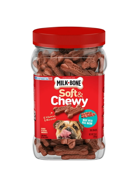 Milk-Bone Soft & Chewy Dog Treats Made with Real Bacon, 25 oz. Canister