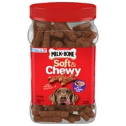 Milk-Bone Soft and Chewy Dog Treats, Beef & Filet Mignon Recipe with Chuck Roast, 25oz Container