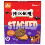 Milk Bone Stacked Sandwich Biscuits, Carob and Peanut Butter Flavored Halloween Dog Treats, 10 oz Box