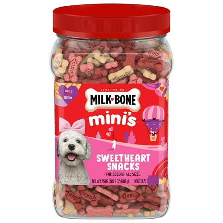Milk Bone Sweetheart Snacks Mini’s Dog Treats, 25 oz Canister