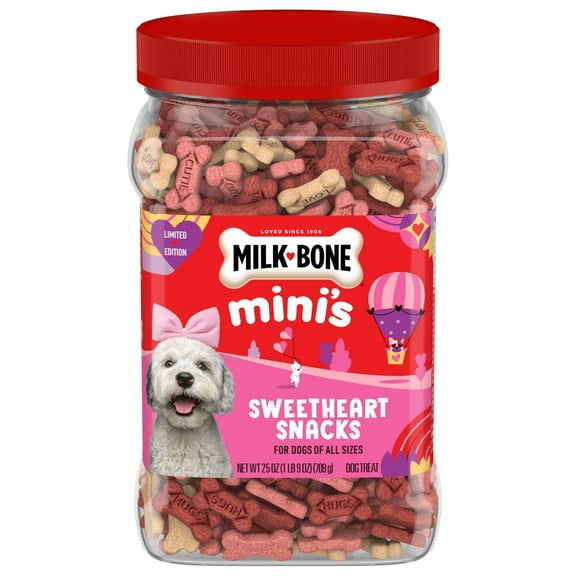 Milk Bone Sweetheart Snacks Mini’s Dog Treats, 25 oz Canister