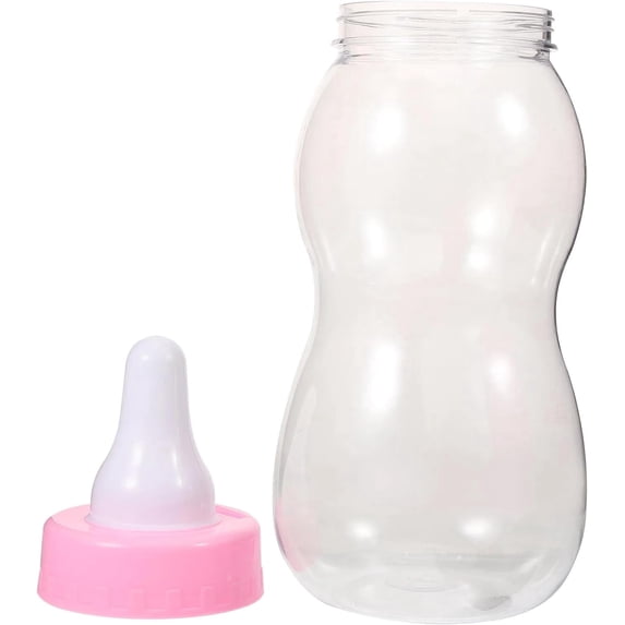 Milk Bottle-Shaped Coin Bank, PVC Savings Money Box with Screw Cap, Decorative Desktop Storage Container, Reusable Coin Holder for Home Office Shelf Décor (1pcs Pink )