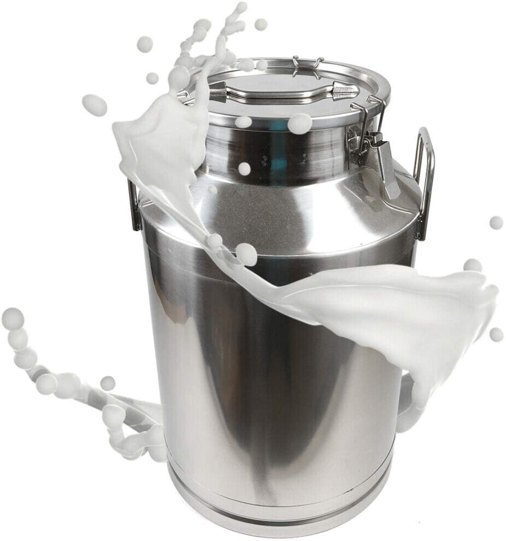 CNCEST 16 Gallon Stainless Steel Milk Can, Airtight Sealed Lid