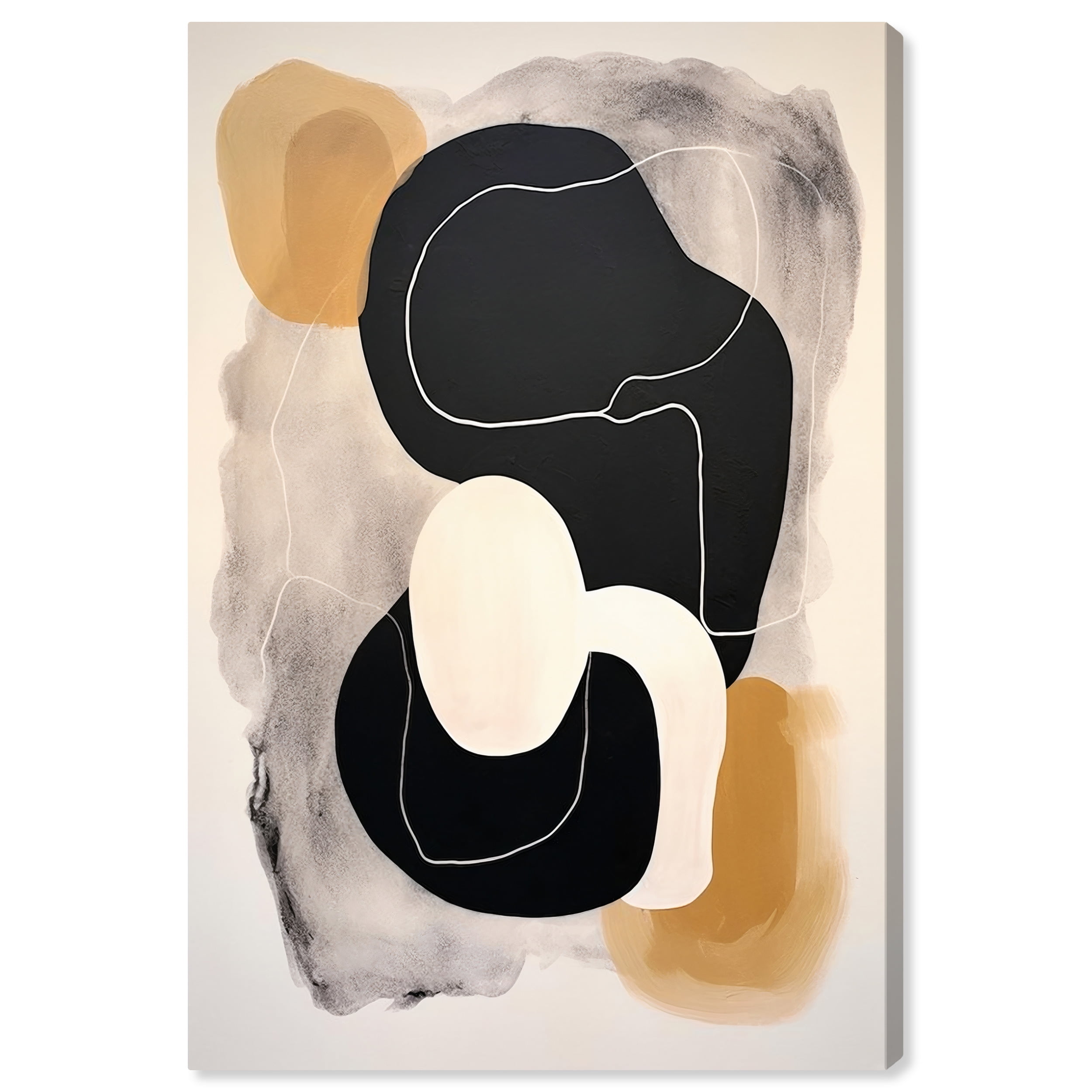 Milk Butterscotch and Dark Chocolate Brown Abstract Canvas Wall Art
