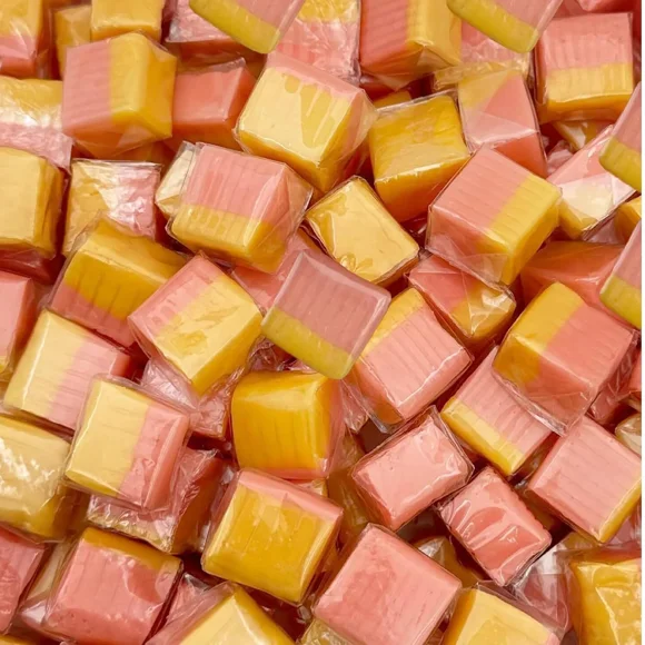 Milk Caramel Squares Candy, Match Strawberry And Passion Fruit Flavor, 1,5-Pound