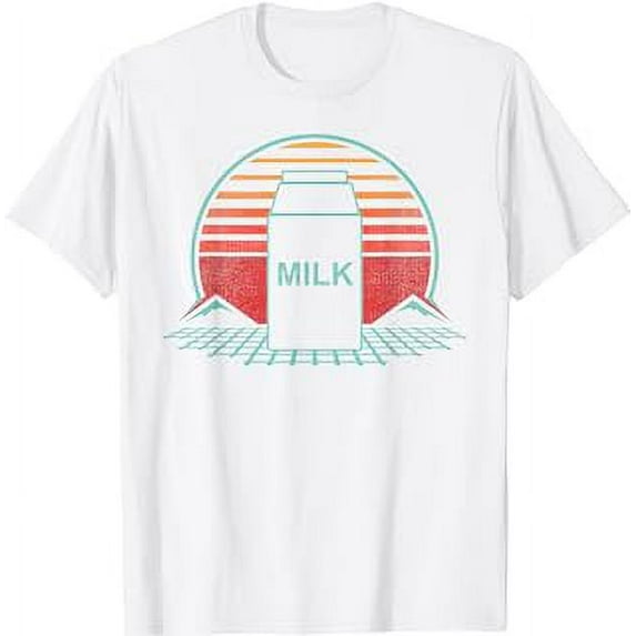 Milk Carton Retro Dairy Lover Vintage 80s Style Gift T-Shirt