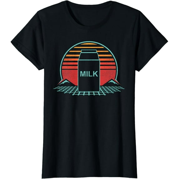 Milk Carton Retro Dairy Lover Vintage 86s Style Gift T-Shirt