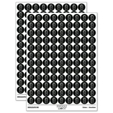 Milk Carton 200+ Round Stickers - Black - Gloss Finish - 0.50" Size