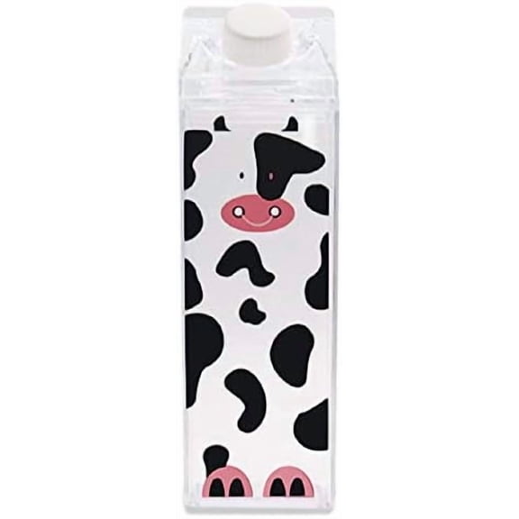Milk Carton Shaped 17oz (500mL) Plastic Square Water Bottle - Leakproof, Perfect for Fitness, Gym, Camping, Sports$$Sport & Recreation Other