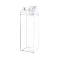thumbnail image 1 of Milk Carton Water Bottle, 17oz Clear Acrylic Square Portable Juice Cup, Leak-Proof Reusable BPA-Free Plastic Bottle for Outdoor Travel, Gym, and School, 1 of 3