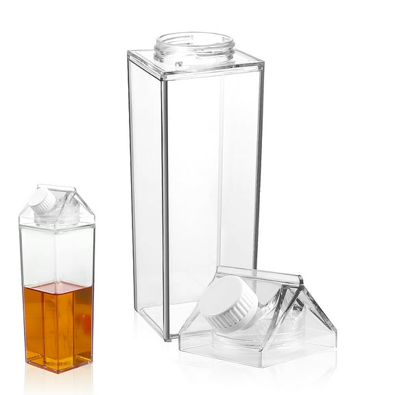 CRAFTHROU Milk Carton Water Bottle Transparent 1Pcs 8.14X2.36X2.36in