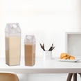 thumbnail image 1 of Milk Carton Water Bottle Transparent Plastic Portable Clear Box For Juice Tea 500Ml YIWEI, 1 of 8