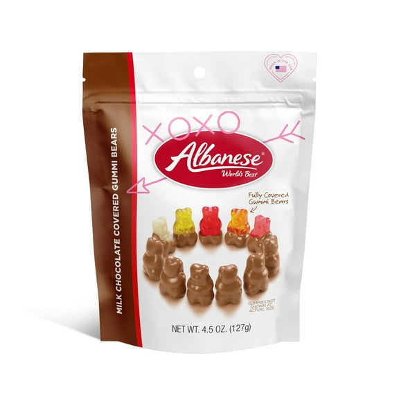 Albanese Milk Chocolate Valentine's Gummi Bears, Gluten Free, 4.5 oz, (127g)