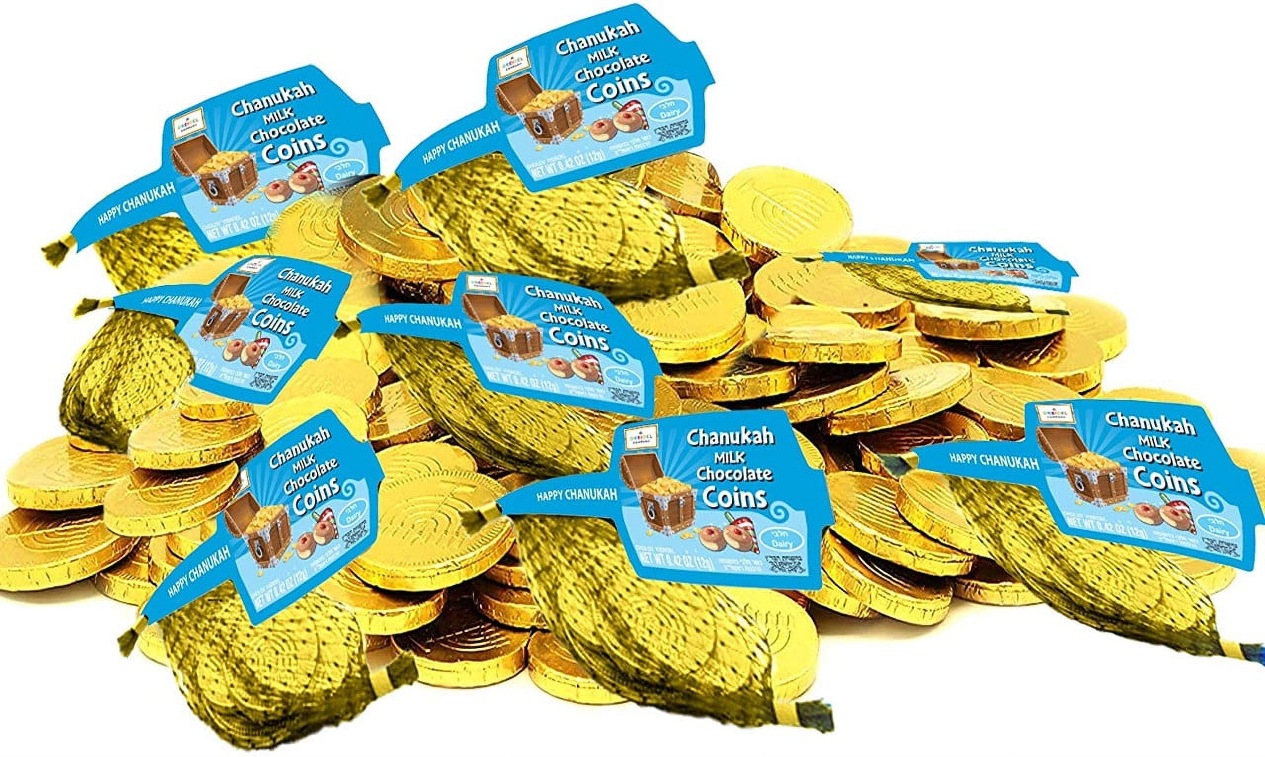 Milk Chocolate Hanukah Gelt Bulk Kosher Gold Coins, Hanukkah Candy