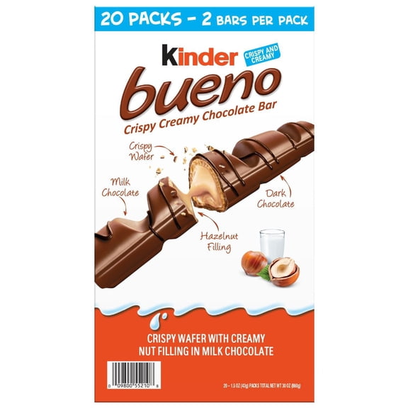 Milk Chocolate Hazelnut Bars, 1.5 oz., 20 pk.