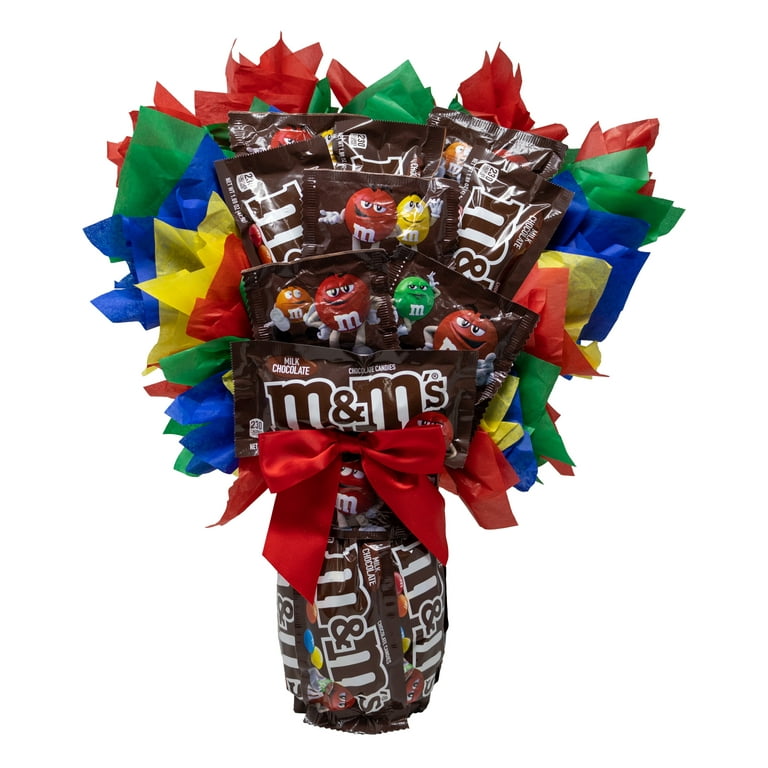 Milk Chocolate M&M's Candy Bouquet, Candy Gifts for Birthday, Thank You or  Anniversary