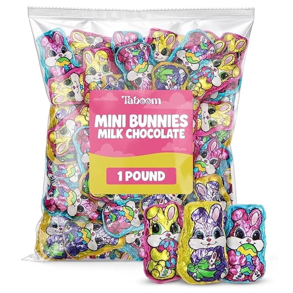 Milk Chocolate Mini Bunnies 1lb - Easter Bunnies Chocolate Bunny for Baskets, Party Favors & Spring Celebrations