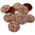 thumbnail image 1 of Milk Chocolate Non Pareil Wafers - Multi Color Non-Pareil Milk Chocolate Wafers - Gourmet Milk Chocolate Wafers Covered In Crunchy Candy Beads 1 Pound (16 Ounce) By CandyKorner, 1 of 3