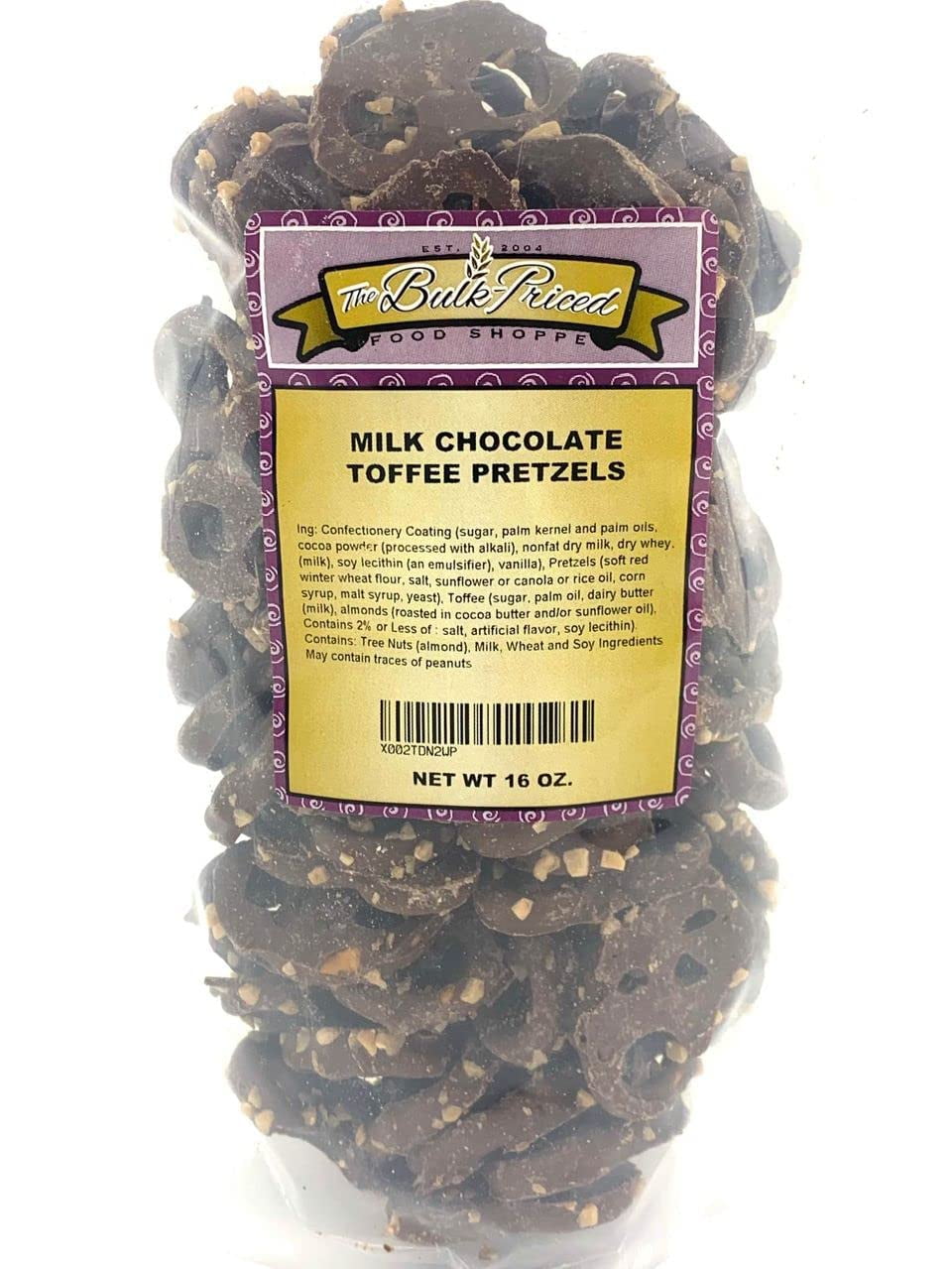 Milk Chocolate Toffee Pretzels, Bulk (1 Lb. Resealable Zip Lock Stand ...