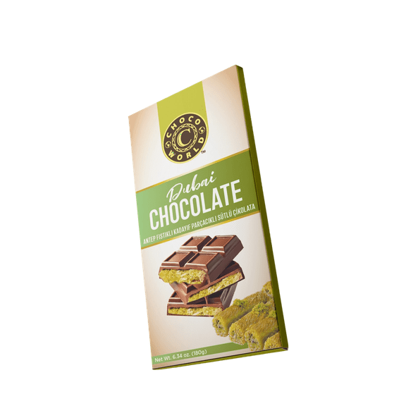 Chocoworld Milk Chocolate with Pistachio, Dubai Chocolate, 200 gr