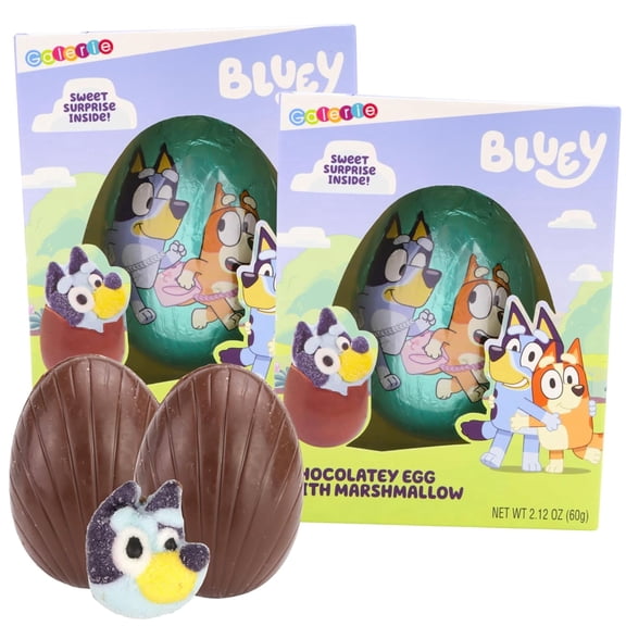 Milk Chocolatey Bluey Eggs, Marshmallow Inside, Easter Basket Stuffers, 2.12 Ounces, Pack of 2