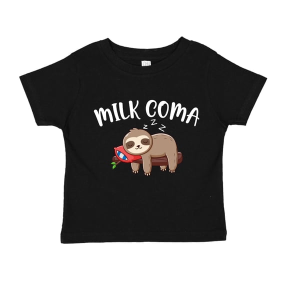 Milk Coma Sloth Toddler T-Shirt 4T Black