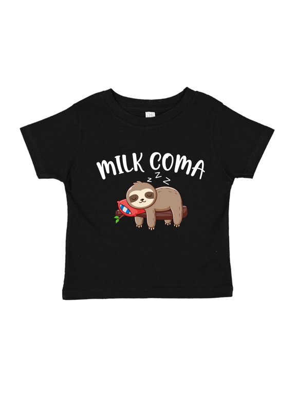 Milk Coma Sloth Toddler T-Shirt 4T Black