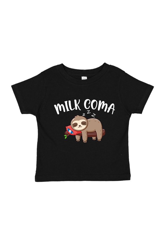 Milk Coma Sloth Toddler T-Shirt 4T Black