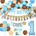 thumbnail image 1 of Milk and Cookies 1st Birthday Party Decorations for Boy Balloon Garland Arch, High Chair Banner, Cookie One Cake Topper, 1st Birthday Photo Banner, Light Blue First Birthday Party Supplies, 1 of 7